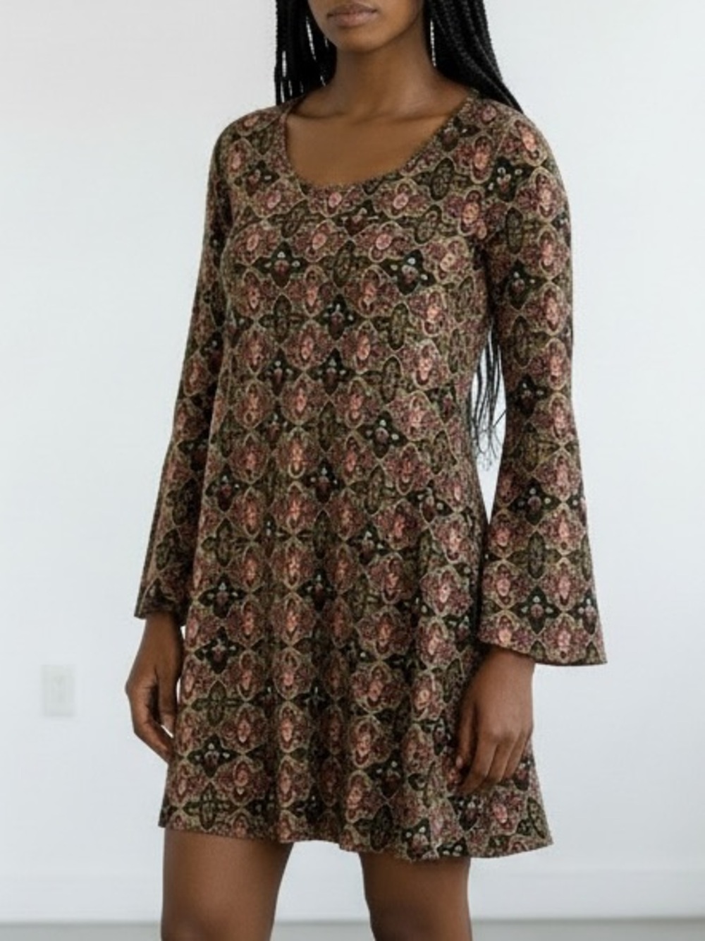 MODCLOTH | NEW Victorian Holiday Groove Geometric Print Shift Dress size Medium